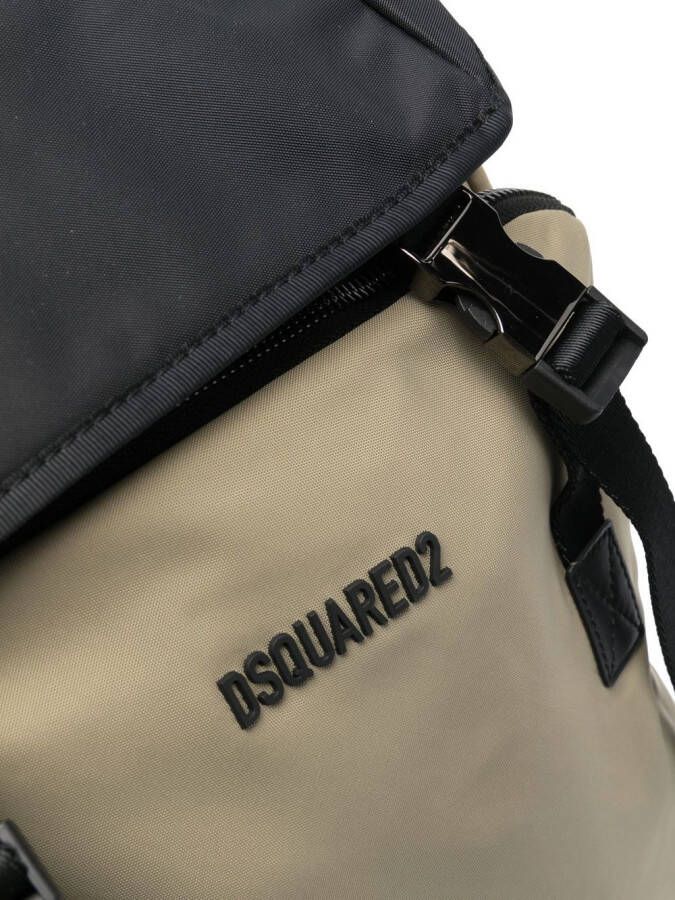 Dsquared2 logo-appliqué drawstring backpack Beige