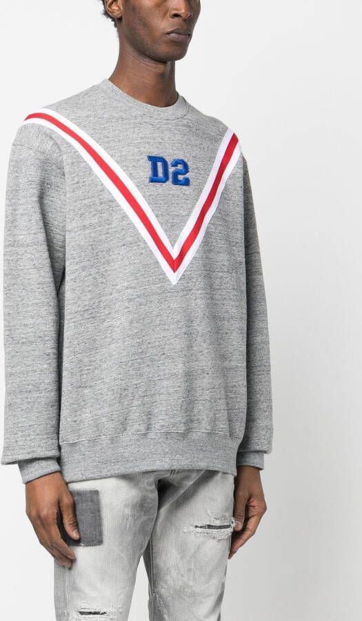 DSQUARED2 logo-embroidered cotton sweatshirt Grijs
