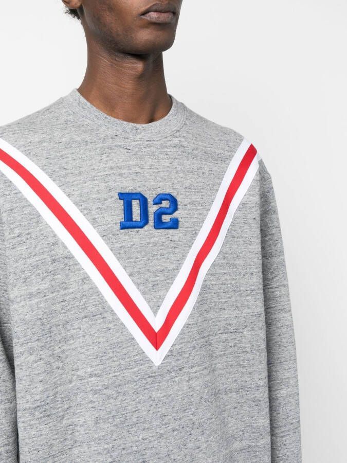 Dsquared2 logo-embroidered cotton sweatshirt Grijs