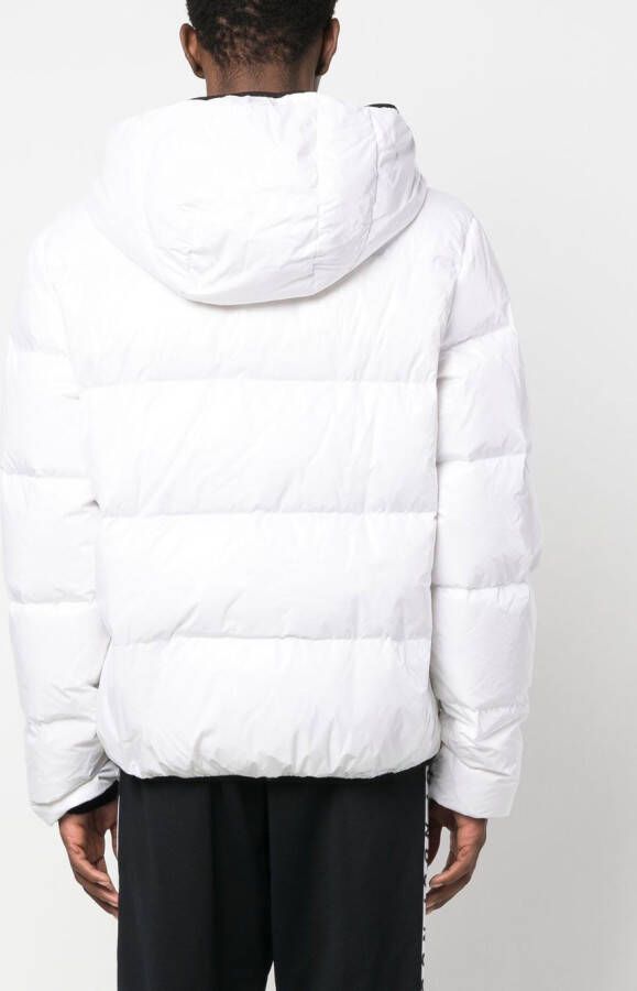 Dsquared2 logo-patch hooded down jacket Wit
