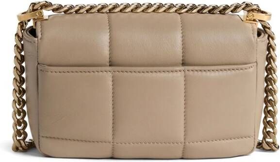 Dsquared2 logo-plaque quilted leather bag Beige
