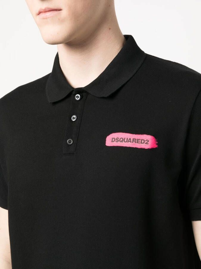 Dsquared2 Poloshirt met logo Zwart