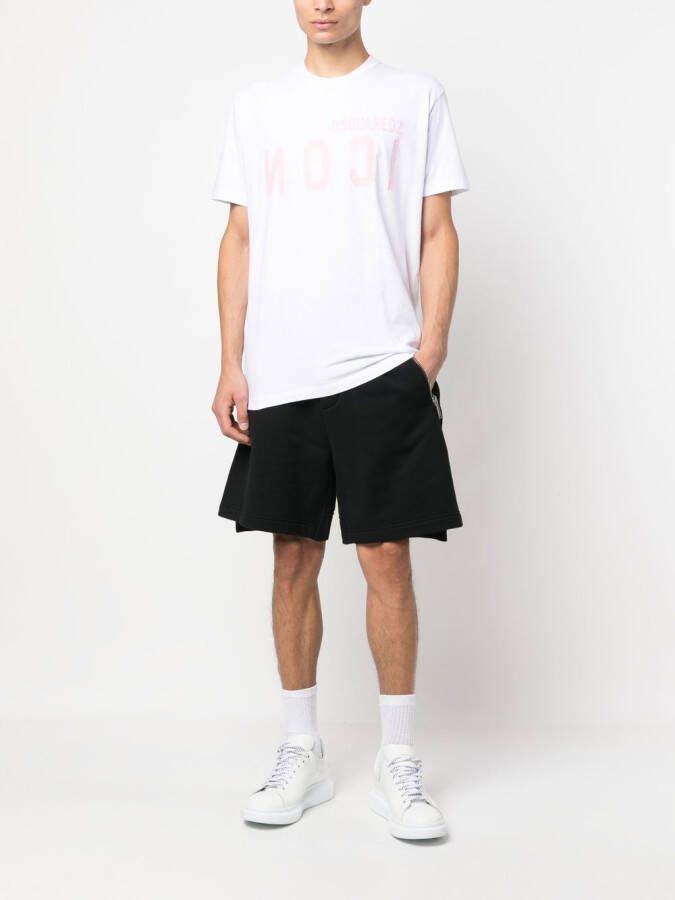 DSQUARED2 Bermuda shorts met logoprint Zwart
