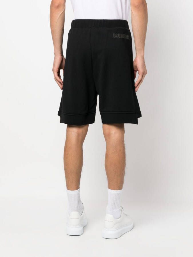 DSQUARED2 Bermuda shorts met logoprint Zwart