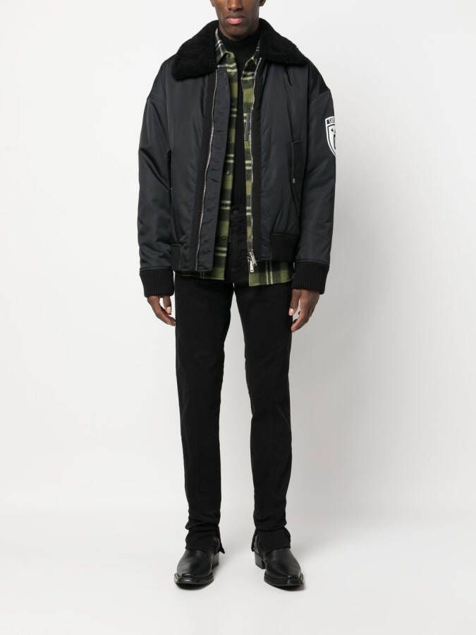 DSQUARED2 logo-print bomber jacket Zwart