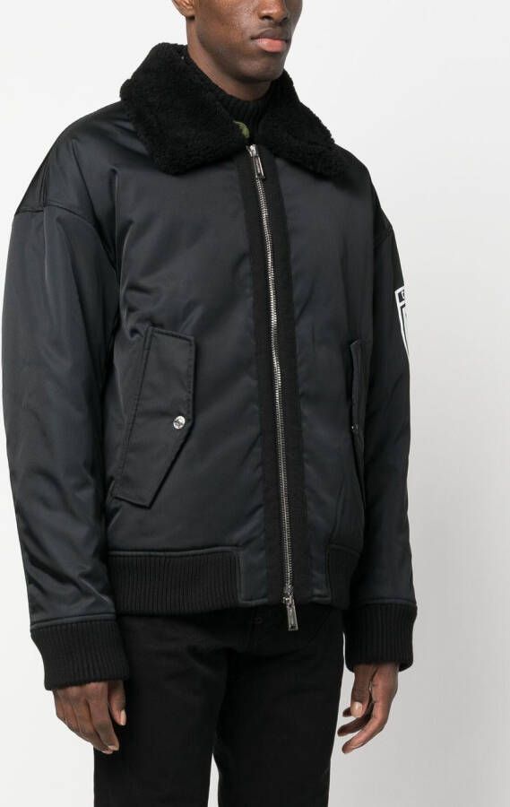 DSQUARED2 logo-print bomber jacket Zwart