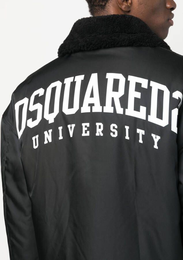 DSQUARED2 logo-print bomber jacket Zwart
