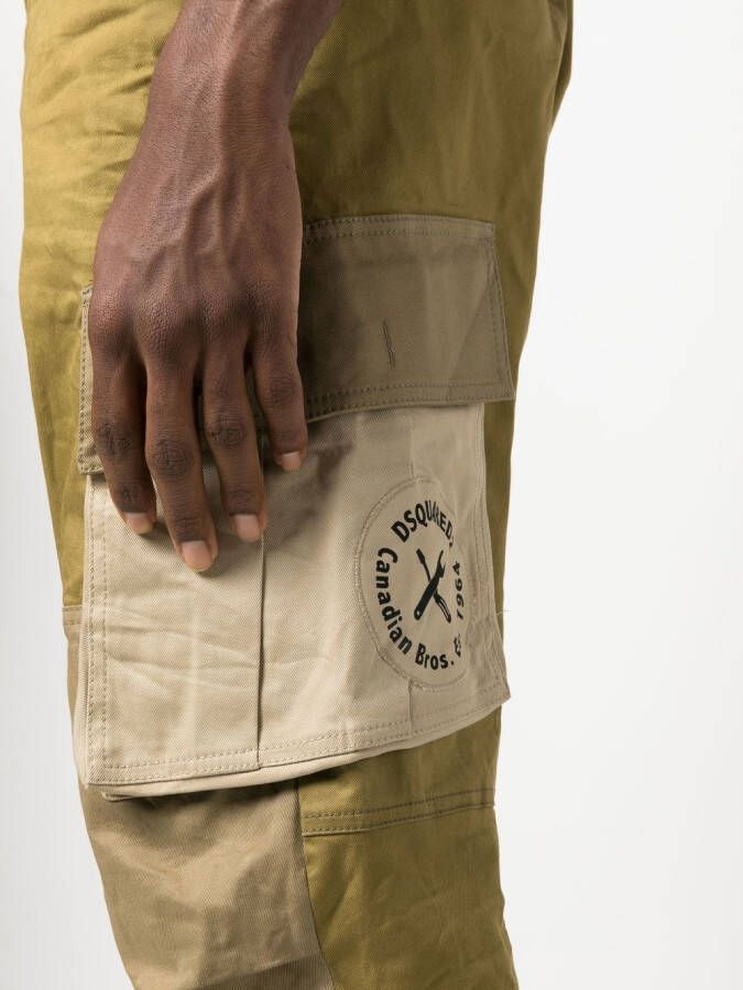 Dsquared2 logo-print cargo trousers Groen