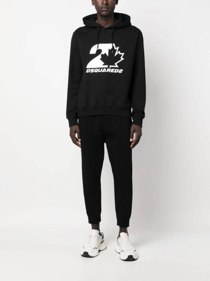 DSQUARED2 Hoodie met logoprint Zwart