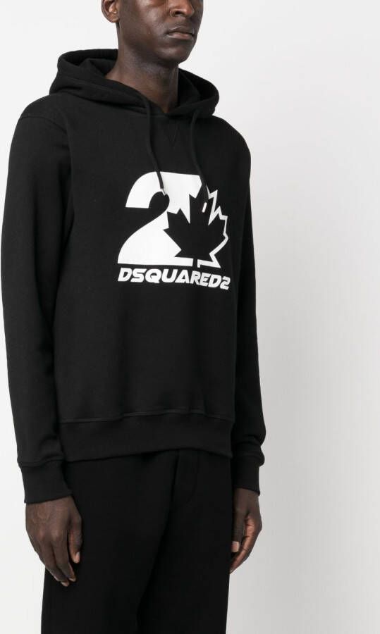 DSQUARED2 Hoodie met logoprint Zwart