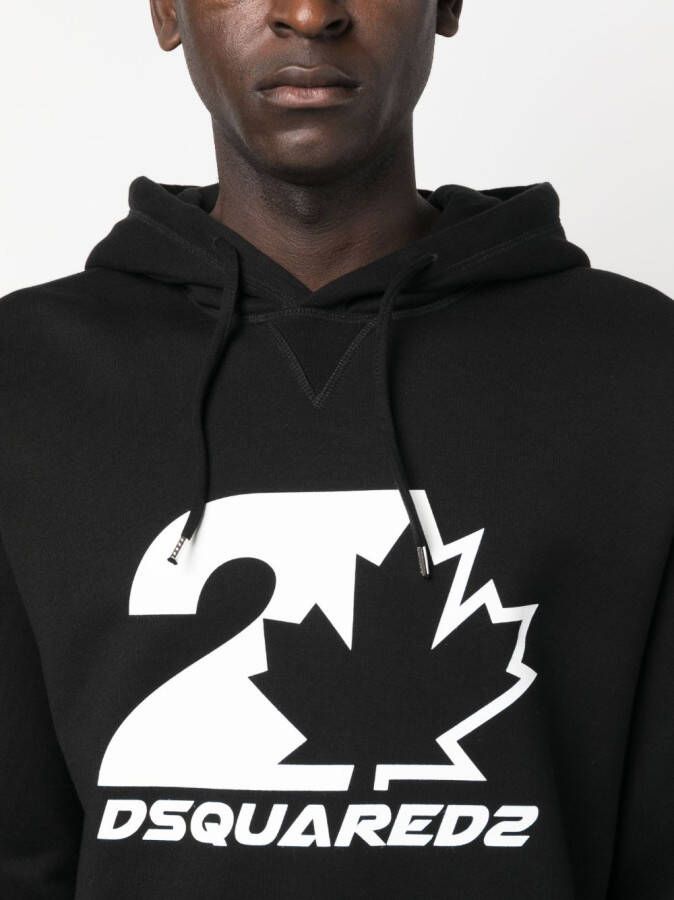 DSQUARED2 Hoodie met logoprint Zwart