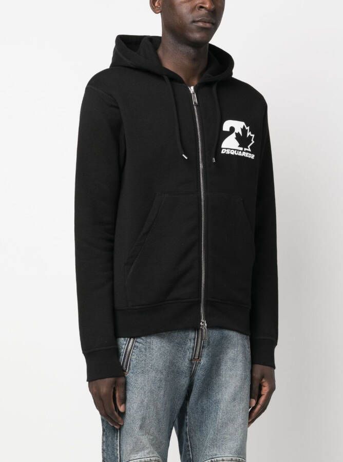 DSQUARED2 Hoodie met logoprint Zwart