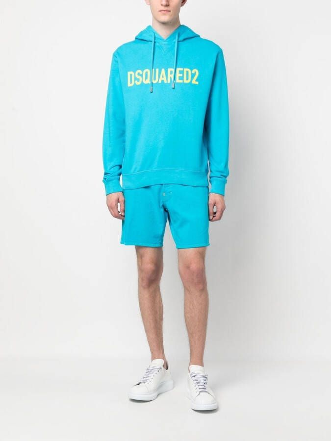 DSQUARED2 Hoodie met logoprint Blauw
