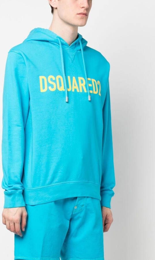 DSQUARED2 Hoodie met logoprint Blauw