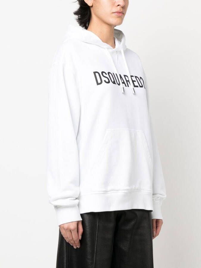 DSQUARED2 Hoodie met logoprint Wit