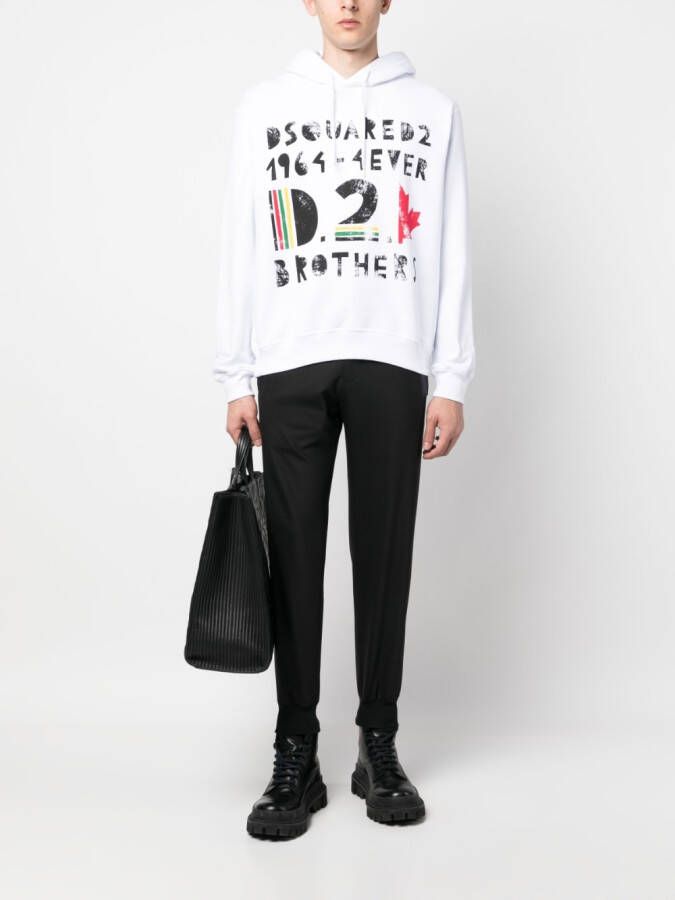 DSQUARED2 Hoodie met logoprint Wit