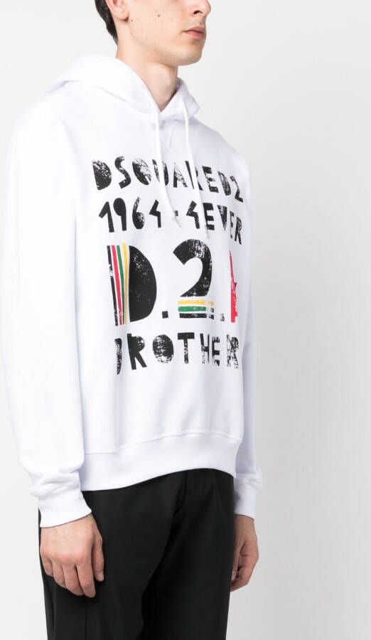 DSQUARED2 Hoodie met logoprint Wit