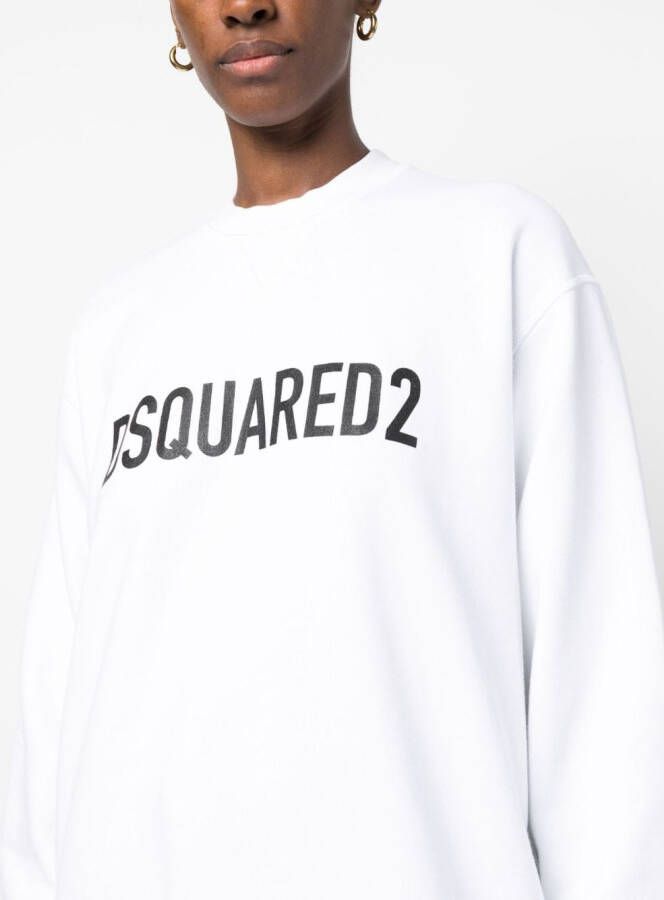 DSQUARED2 Sweater met logoprint Wit