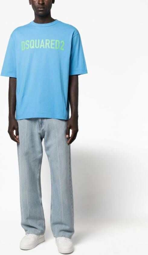 DSQUARED2 T-shirt met logoprint Blauw