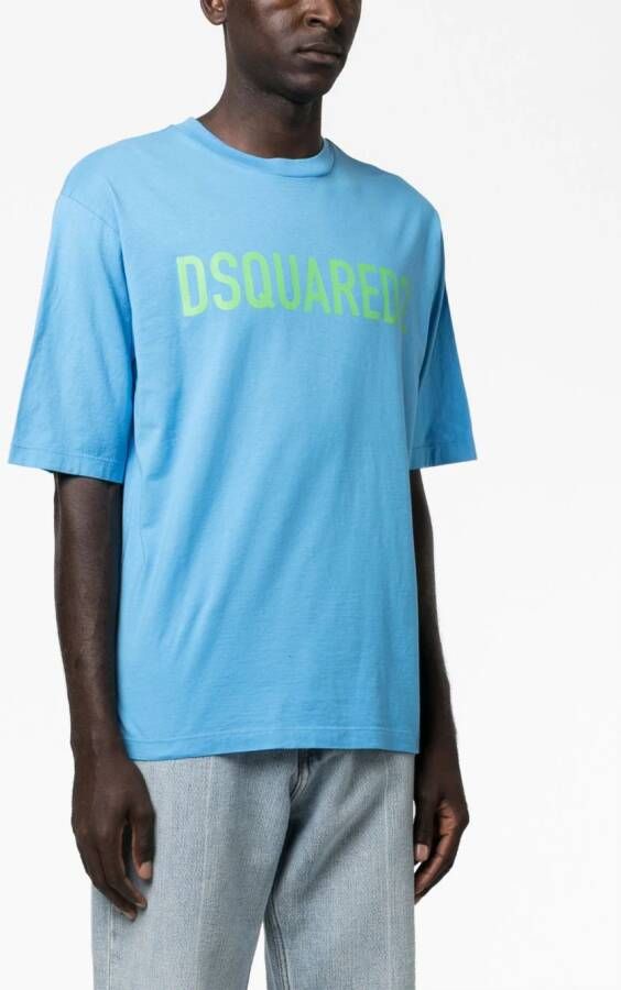 DSQUARED2 T-shirt met logoprint Blauw