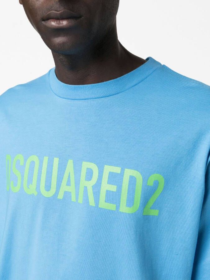 DSQUARED2 T-shirt met logoprint Blauw