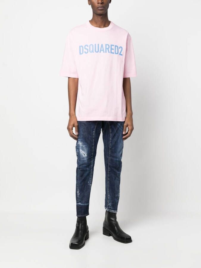 Dsquared2 logo-print cotton T-shirt Roze