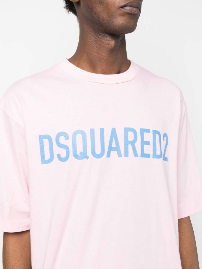 Dsquared2 logo-print cotton T-shirt Roze