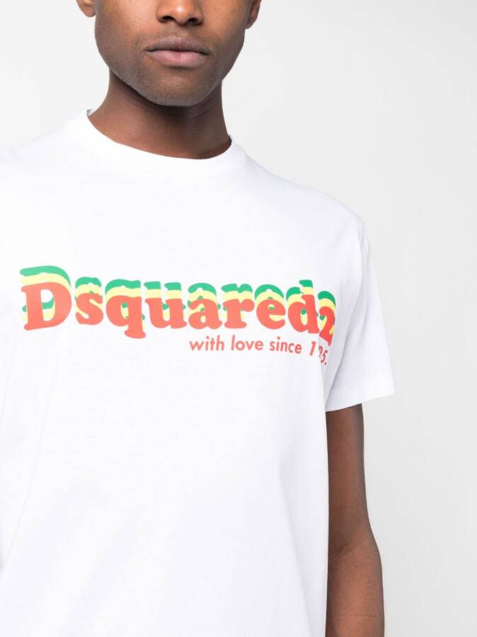 DSQUARED2 T-shirt met logoprint Wit