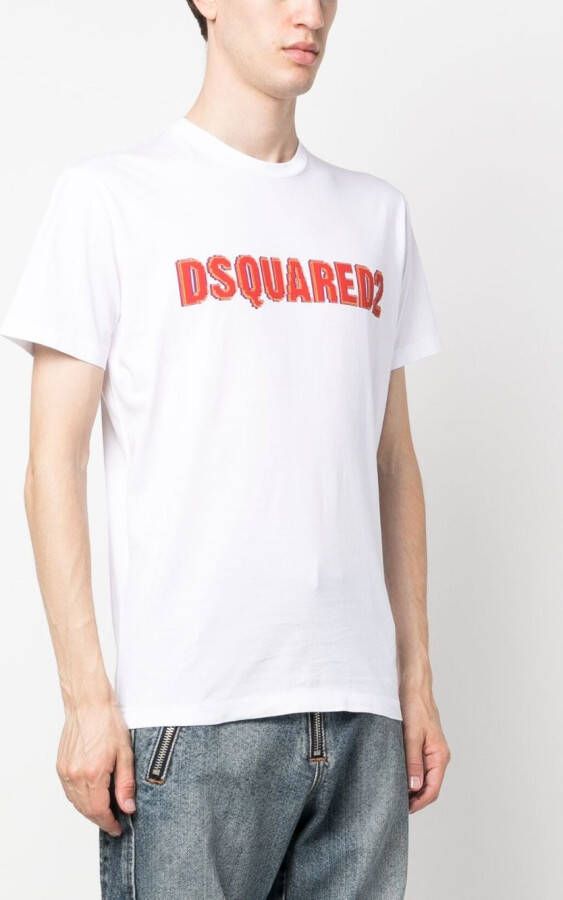 DSQUARED2 T-shirt met logoprint Wit