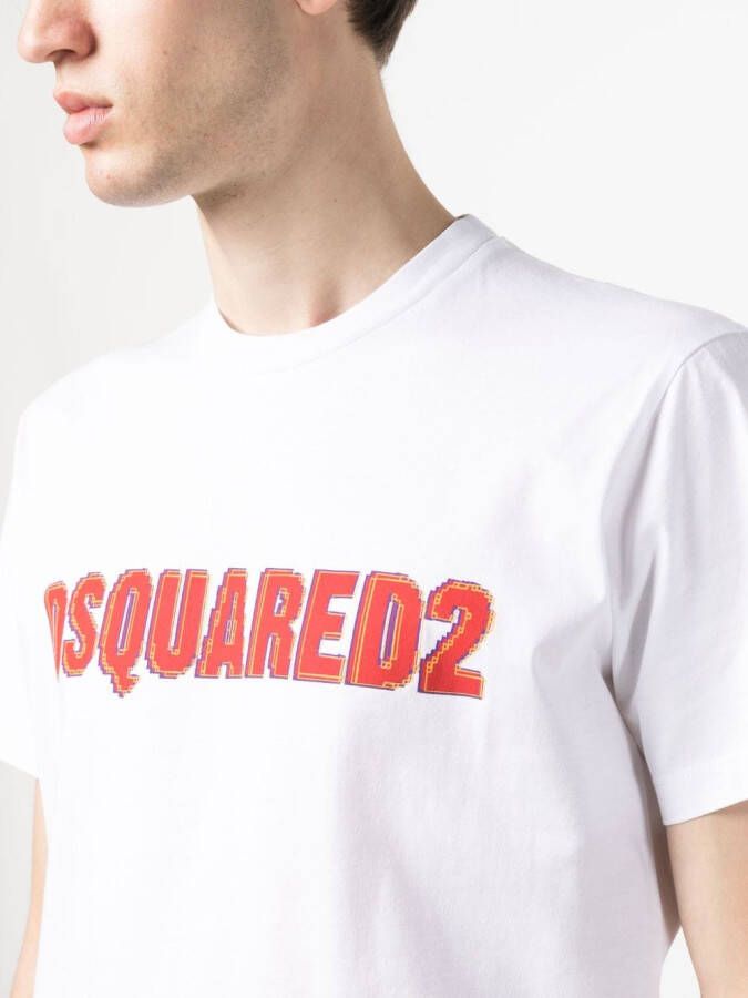 DSQUARED2 T-shirt met logoprint Wit