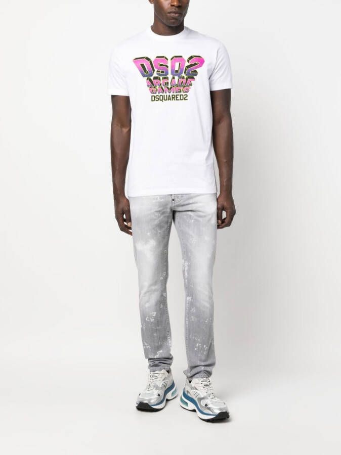 DSQUARED2 T-shirt met logoprint Wit
