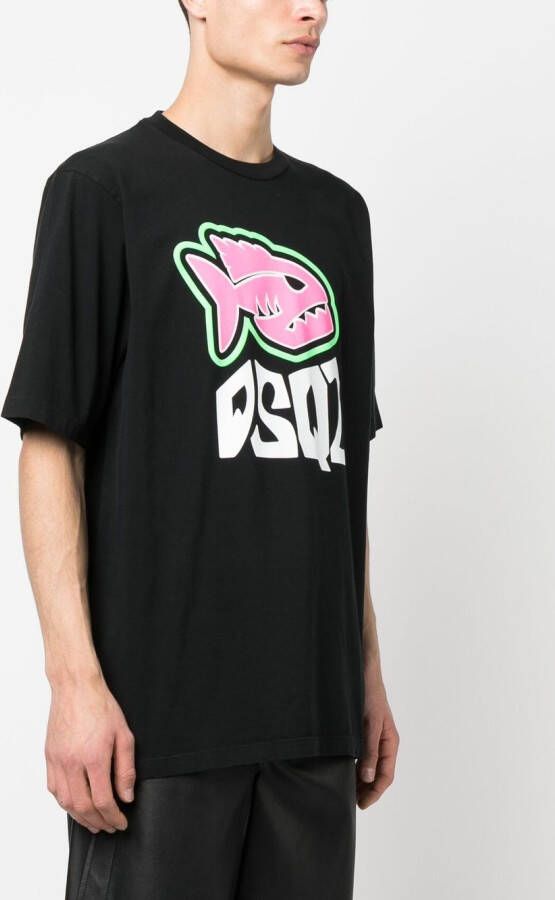 DSQUARED2 T-shirt met logoprint Zwart