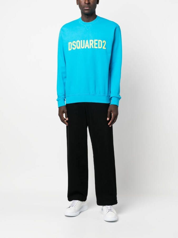 DSQUARED2 Sweater met logoprint Blauw