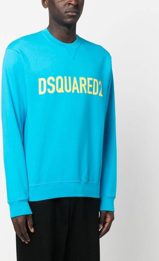 DSQUARED2 Sweater met logoprint Blauw