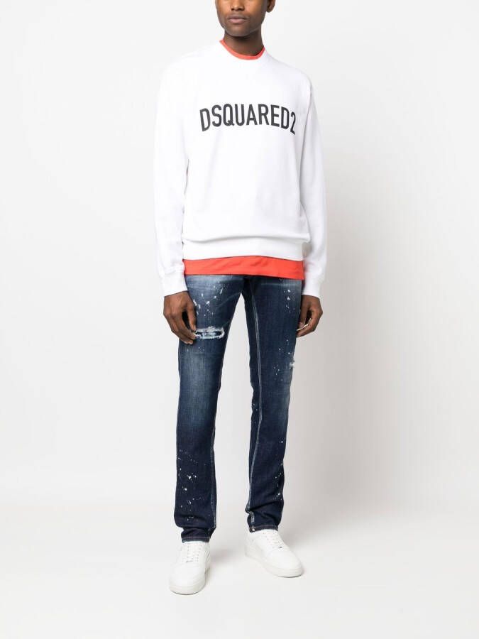 DSQUARED2 Sweater met logoprint Wit