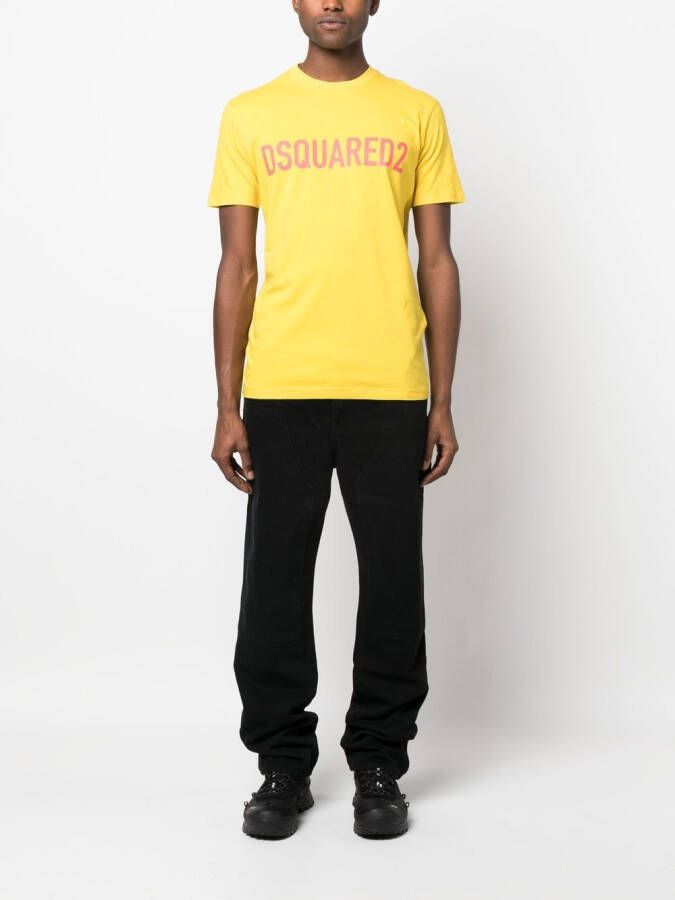 DSQUARED2 T-shirt met logoprint Geel