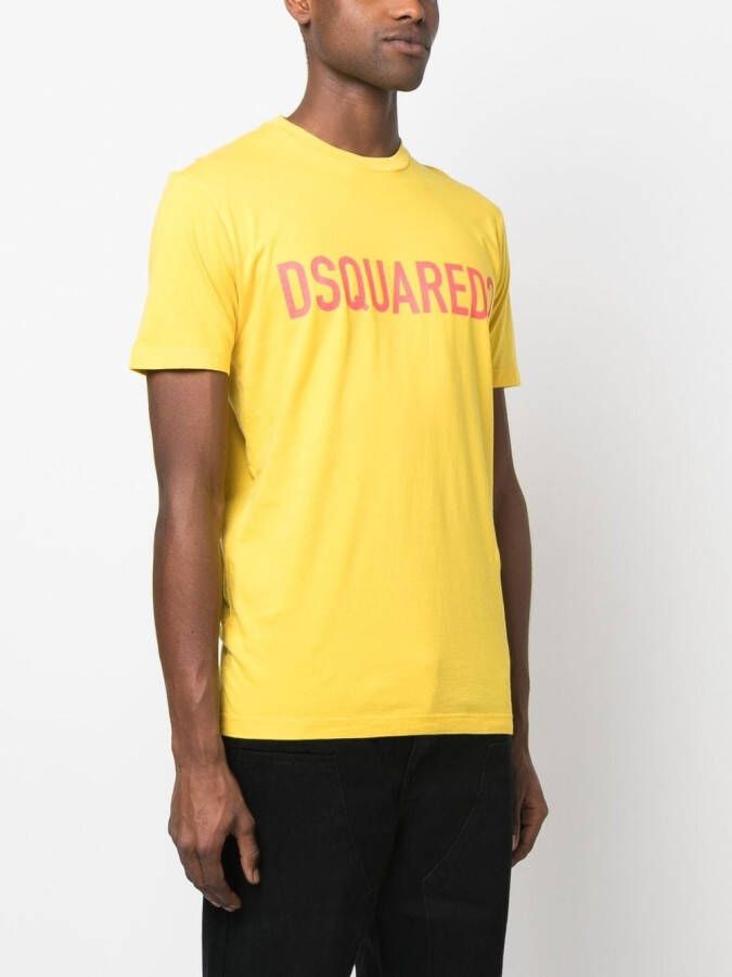DSQUARED2 T-shirt met logoprint Geel