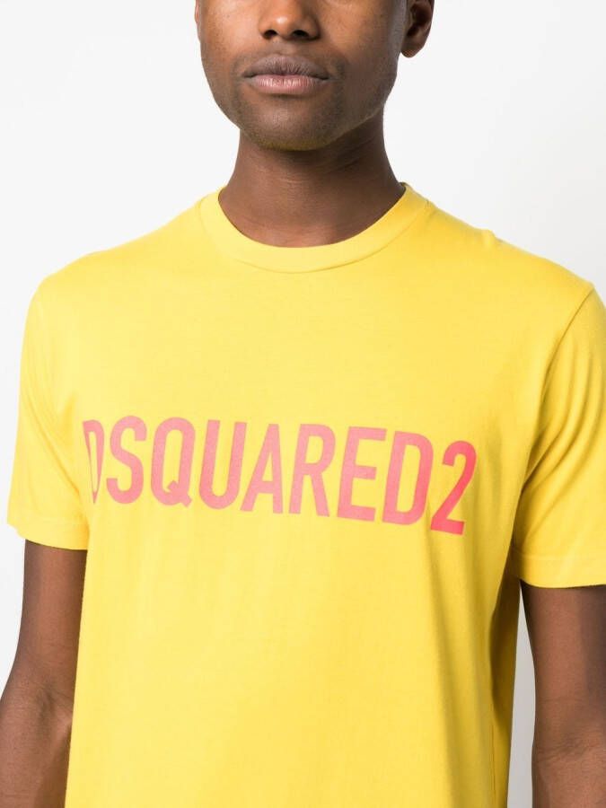 DSQUARED2 T-shirt met logoprint Geel