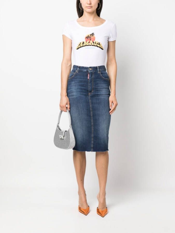 DSQUARED2 T-shirt met logoprint Wit