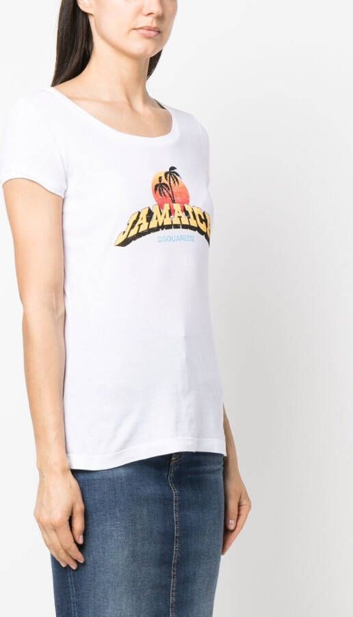 DSQUARED2 T-shirt met logoprint Wit