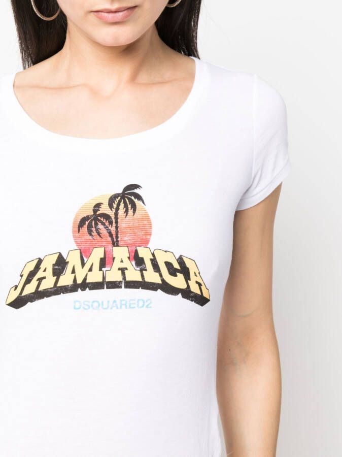 DSQUARED2 T-shirt met logoprint Wit