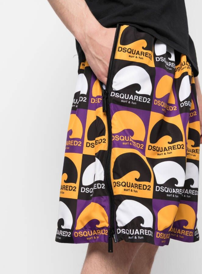 DSQUARED2 Shorts met logoprint Zwart