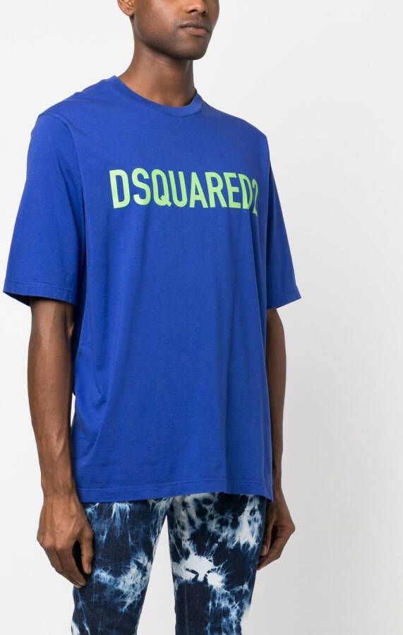 DSQUARED2 T-shirt met logoprint Blauw