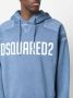 Dsquared2 logo-print distressed hoodie Blauw - Thumbnail 5