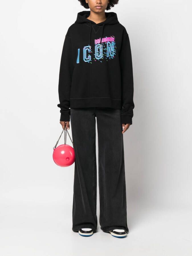 DSQUARED2 Hoodie met logoprint Zwart