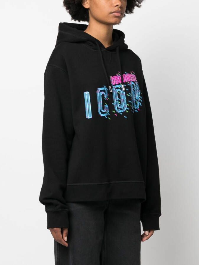 DSQUARED2 Hoodie met logoprint Zwart