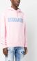 DSQUARED2 logo-print drawstring hoodie Roze - Thumbnail 3
