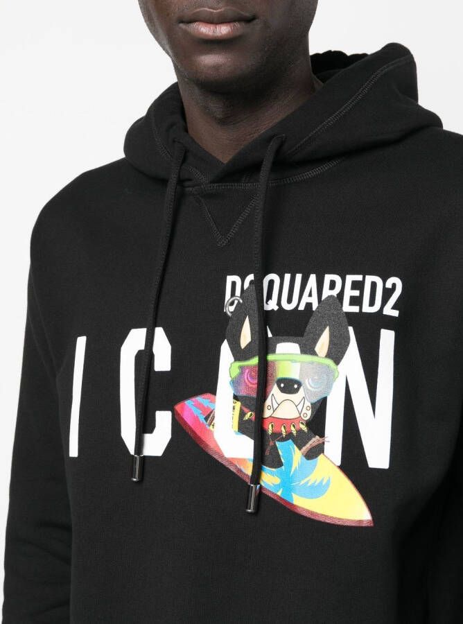 DSQUARED2 Hoodie met logoprint Zwart