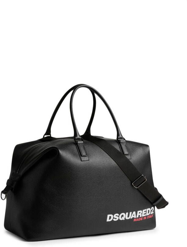 Dsquared2 logo-print grained tote bag Zwart