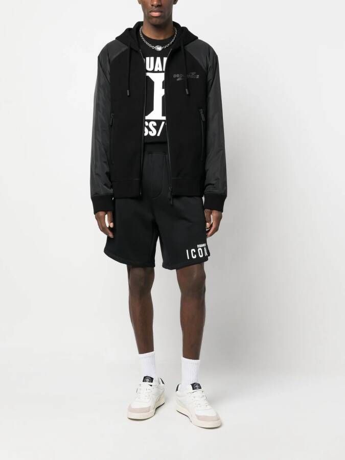 DSQUARED2 logo-print hooded jacket Zwart